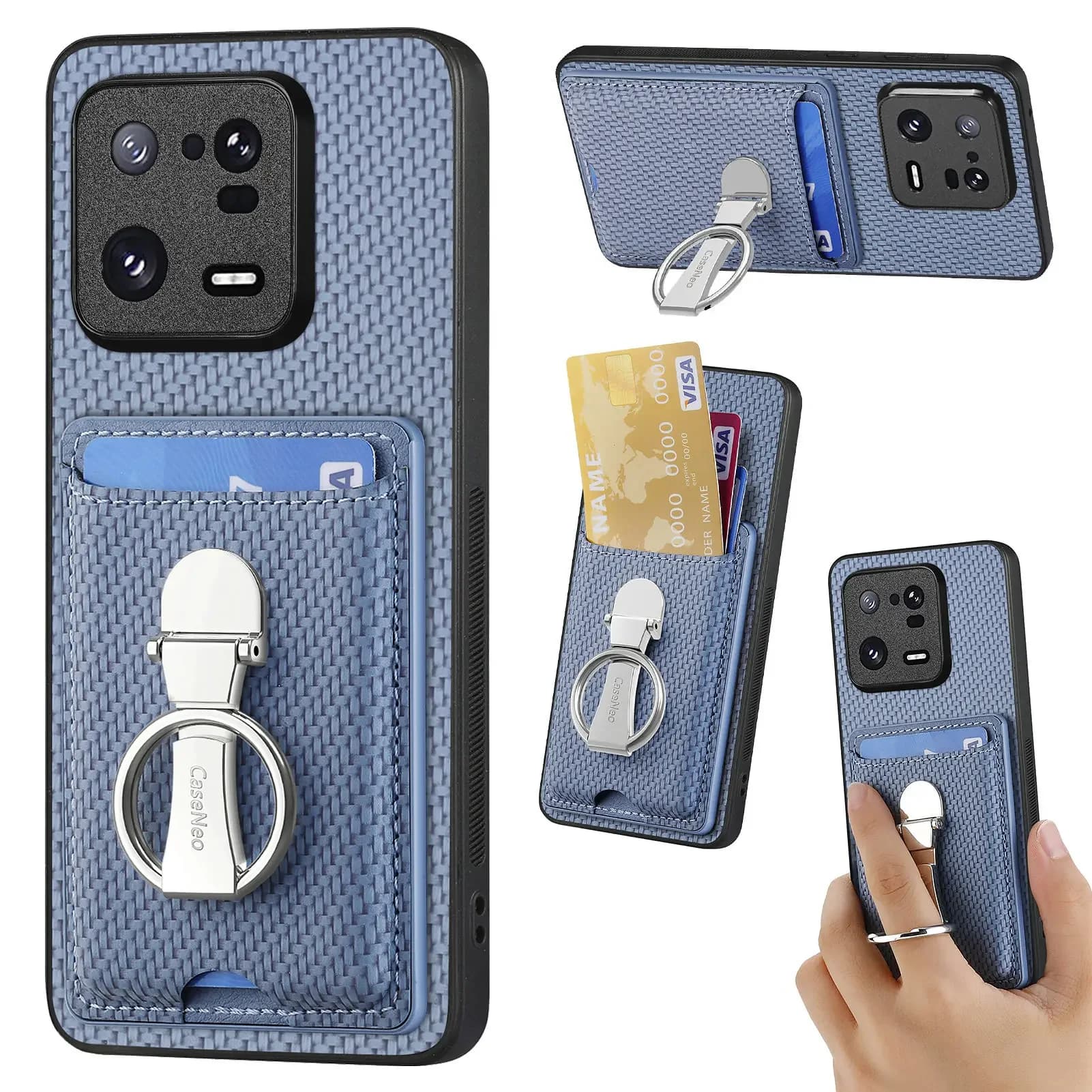 Carte pieghevoli Solt Custodia a portafoglio per Xiaomi Redmi Note 13 12 Pro Plus 11 10 12T 13 lite POCO X5 X4 X3 NFC Borsa Anello di copertura del supporto