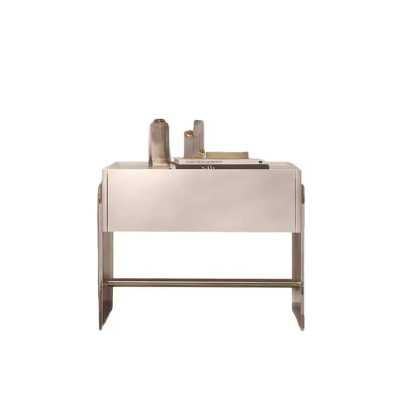 Suspended solid wood paint bedside table acrylic modern simple small apartment light luxury bedside