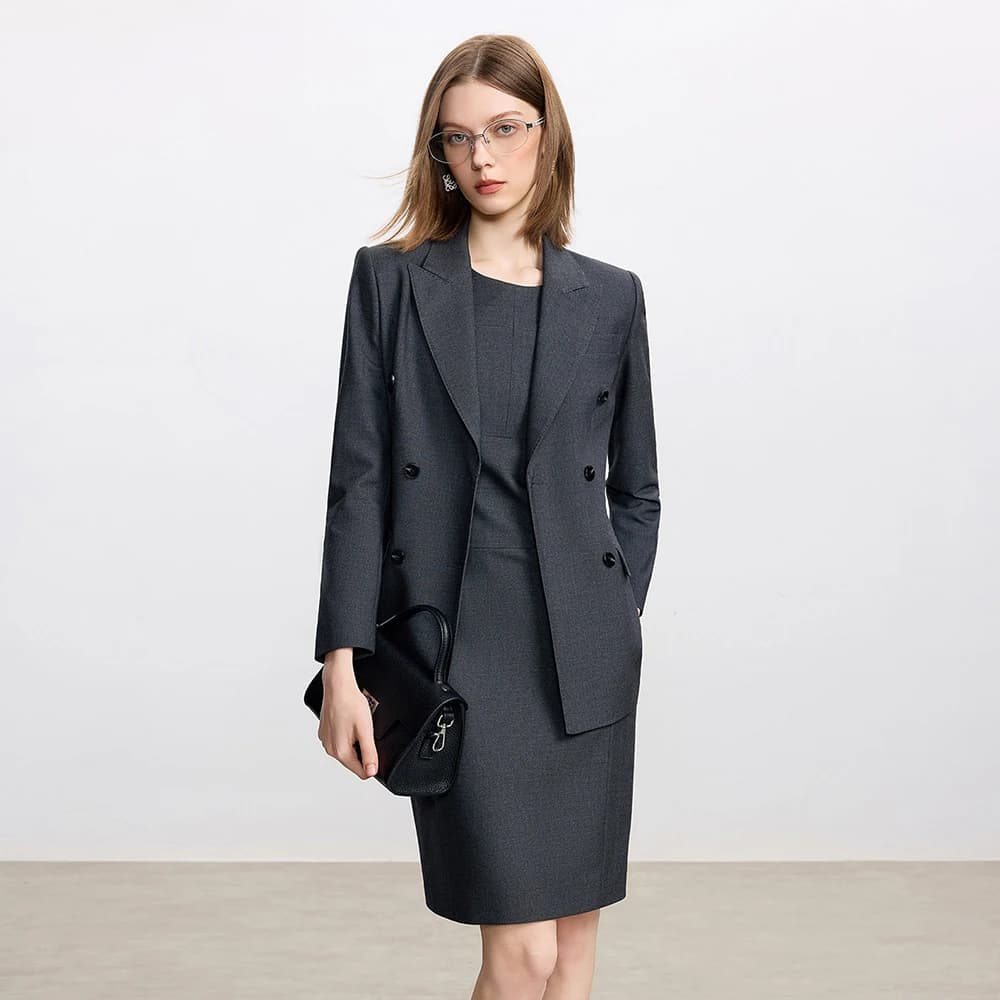 Classic business style double-breasted suit set for women,luxury fashion,professional attire,commuting style,suit dress skirt