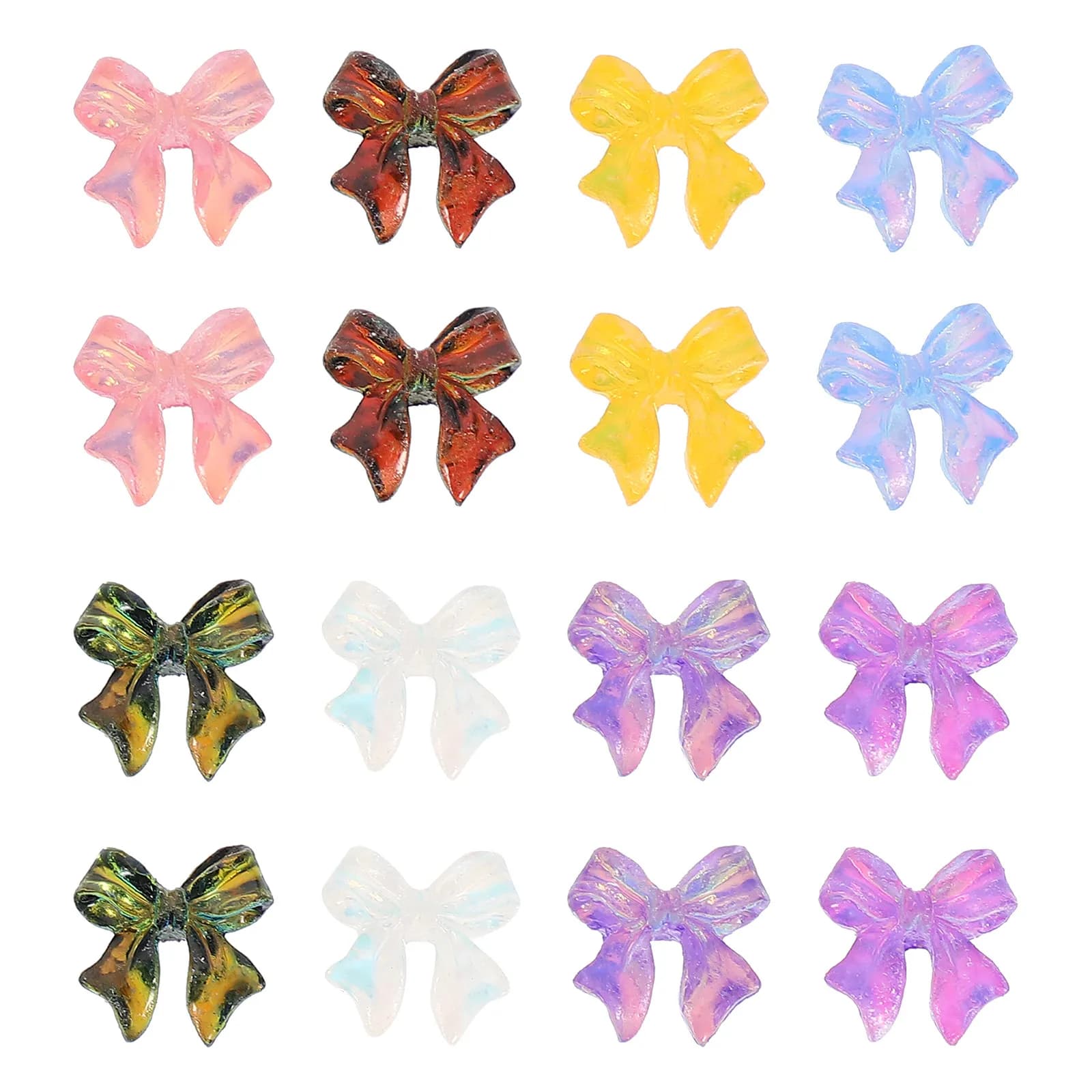 100 Pezzi Fiocchi Decorativi per Unghie, Charms in Resina per Unghie, Telefoni, Carte, Portafogli, Fermagli per Capelli, Biglietti d'Auguri, Regalo Elegante