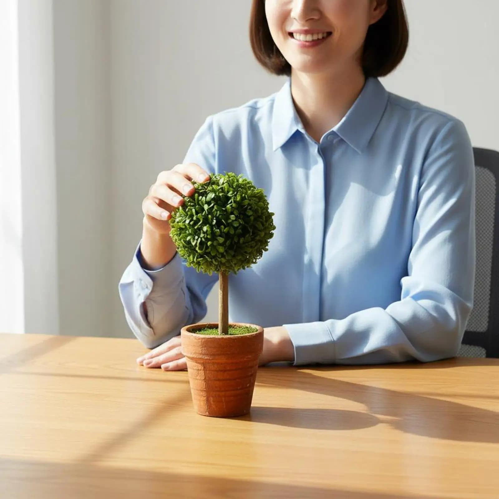 Small Faux Plant Pot Low Maintenance Desktop Plant Ornament Realistic Look