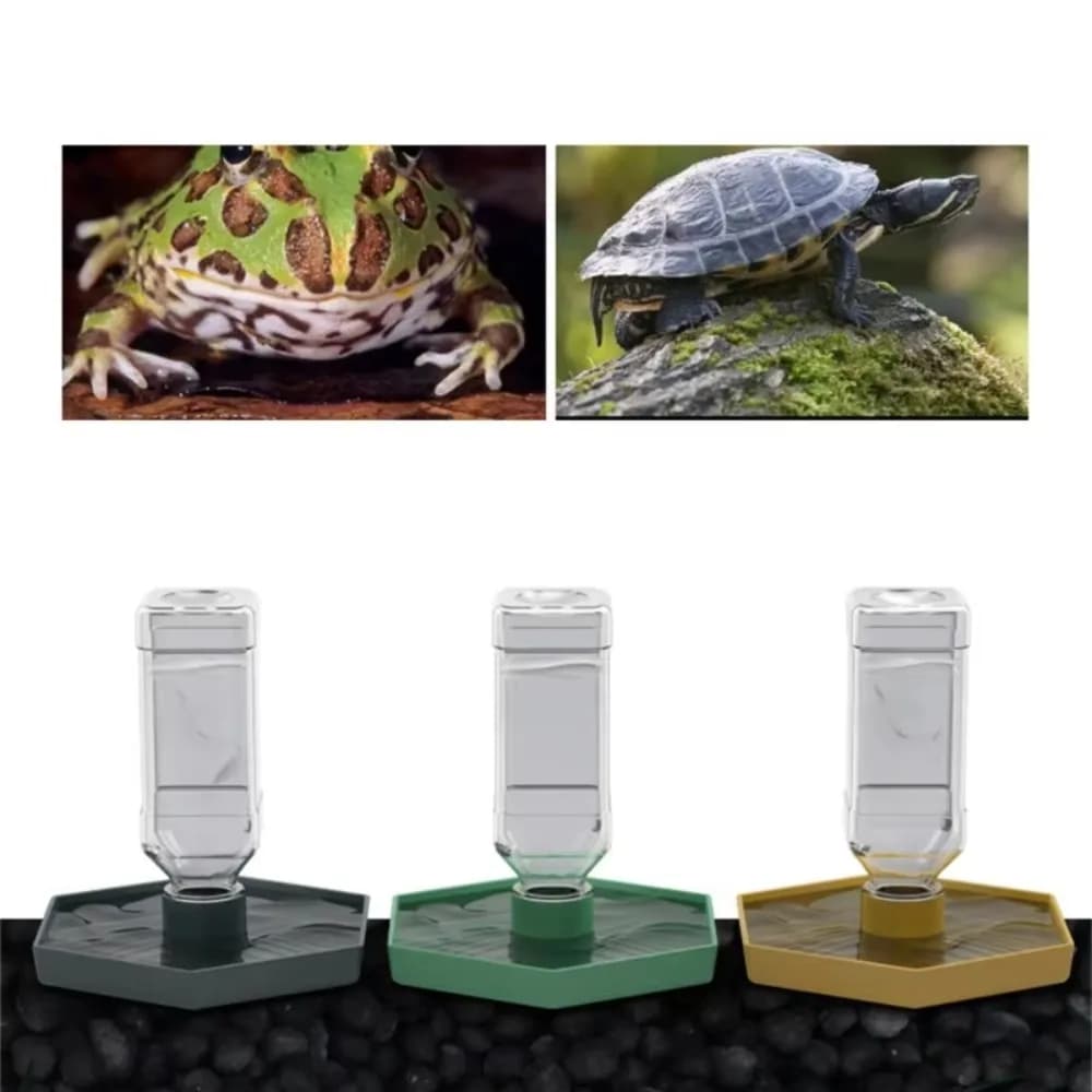 Ciotola Automatica per Tartarughe, Dispenser d'Acqua Antiscivolo, Ciotola in Plastica per Tartarughe e Rettili