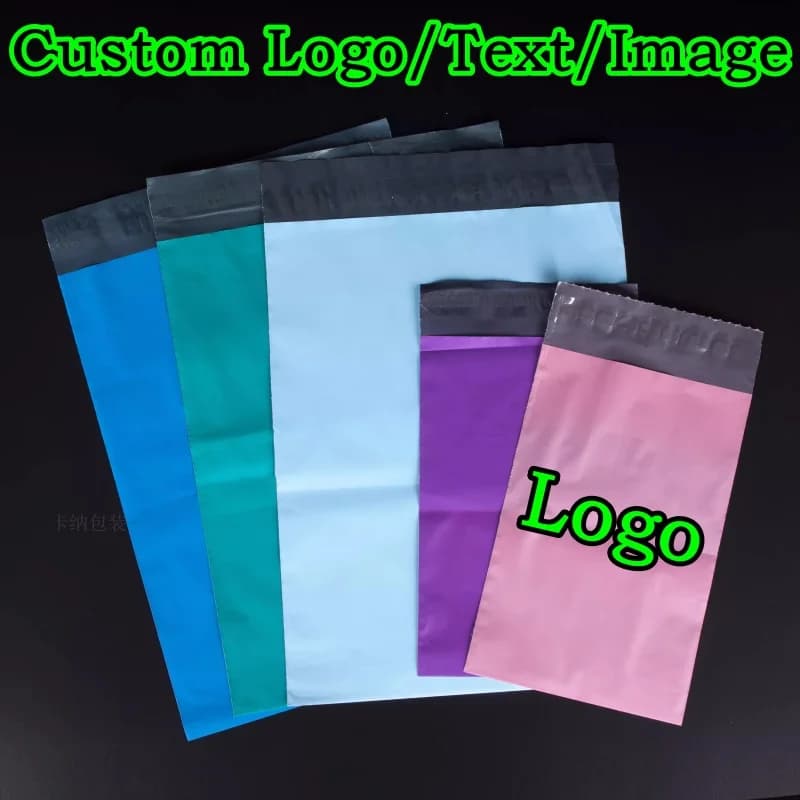100 Buste Postali Verdi in Polietilene Adesive Personalizzabili con Logo per T-shirt, Abbigliamento, Scarpe, Scatole, Spedizioni Express, Confezioni Regalo