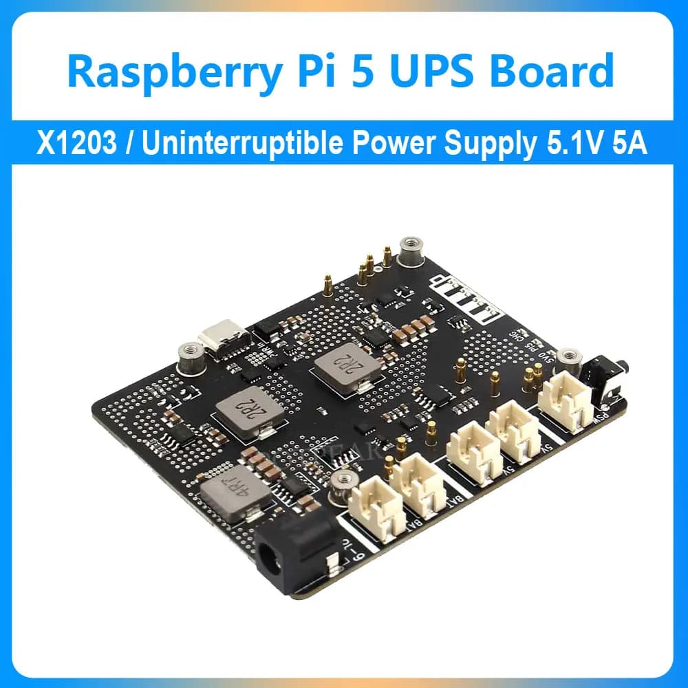 Scheda di espansione UPS Raspberry Pi 5 X1203 Gruppo di continuità 5,1 V 5 A per batteria al litio (NON incluso)