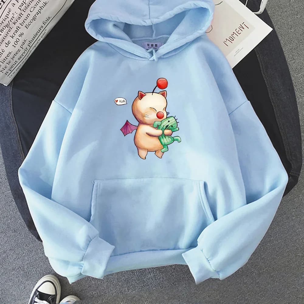 Final Fantasy XIV Moogles Gioco Felpe da uomo Harajuku Anime Abbigliamento Moda Streetwear Felpe con cappuccio Autunno Casual Top a maniche lunghe
