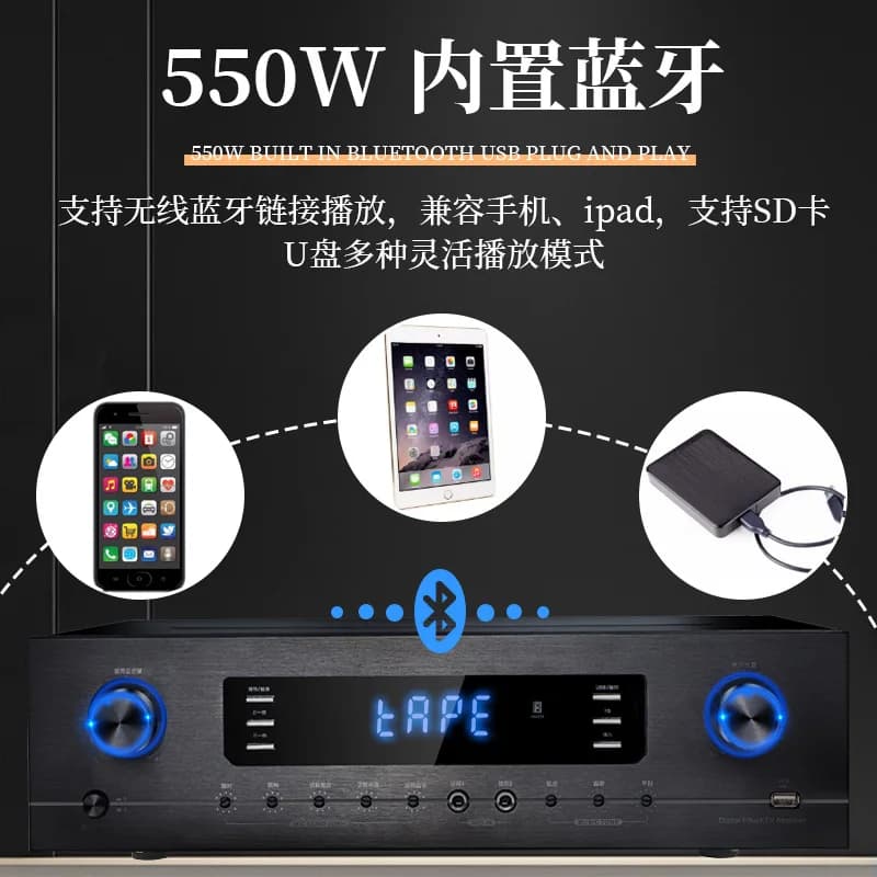 Amplificatore Karaoke Domestico All'ingrosso per Fabbriche e Uso Commerciale con Funzione Bluetooth per il Canto