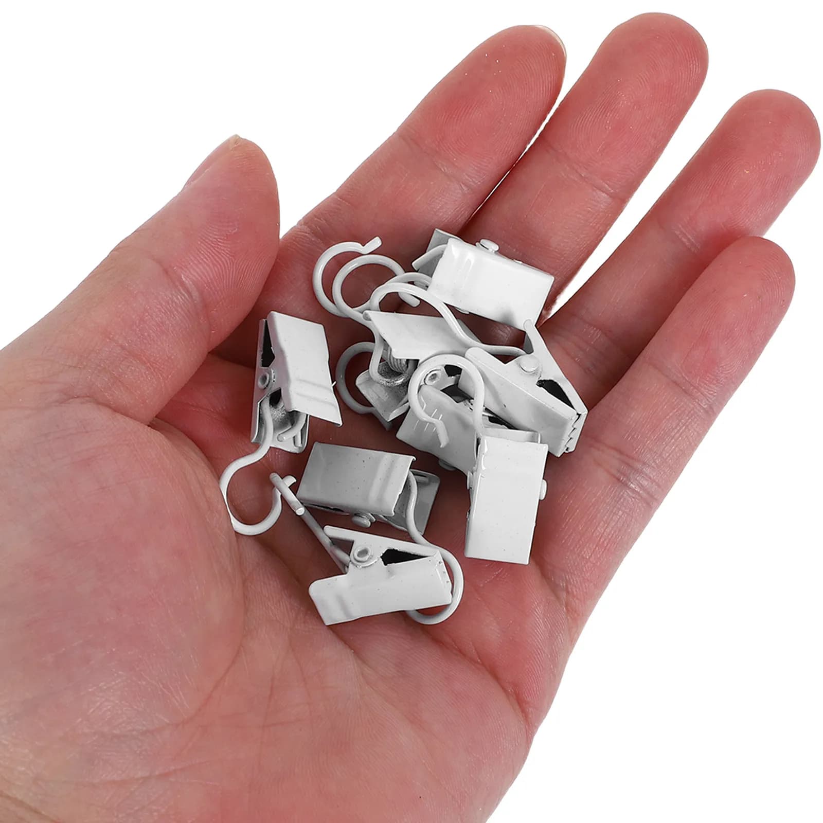 50Pcs Window Curtain Hook Clips Metal Curtain Hanging Hooks Sturdy Moisture Resistant Drapery Clips for Bathroom Kitchen Black