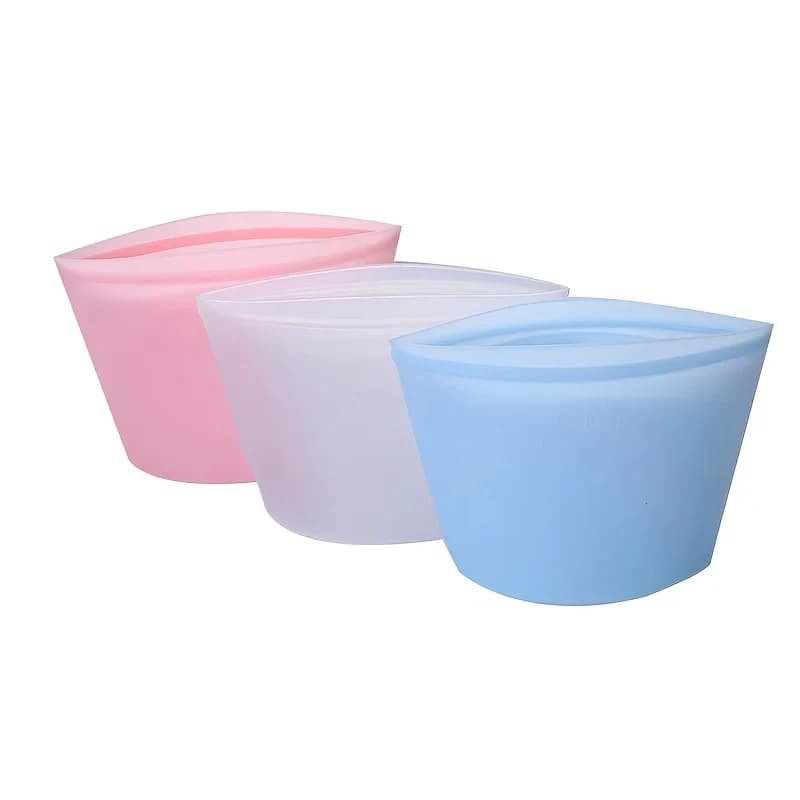 Reusable Silicone Storage Bags - Airtight Leakproof Food Grade Freezer Bags for Meat, Veggie Marinating & Lunch