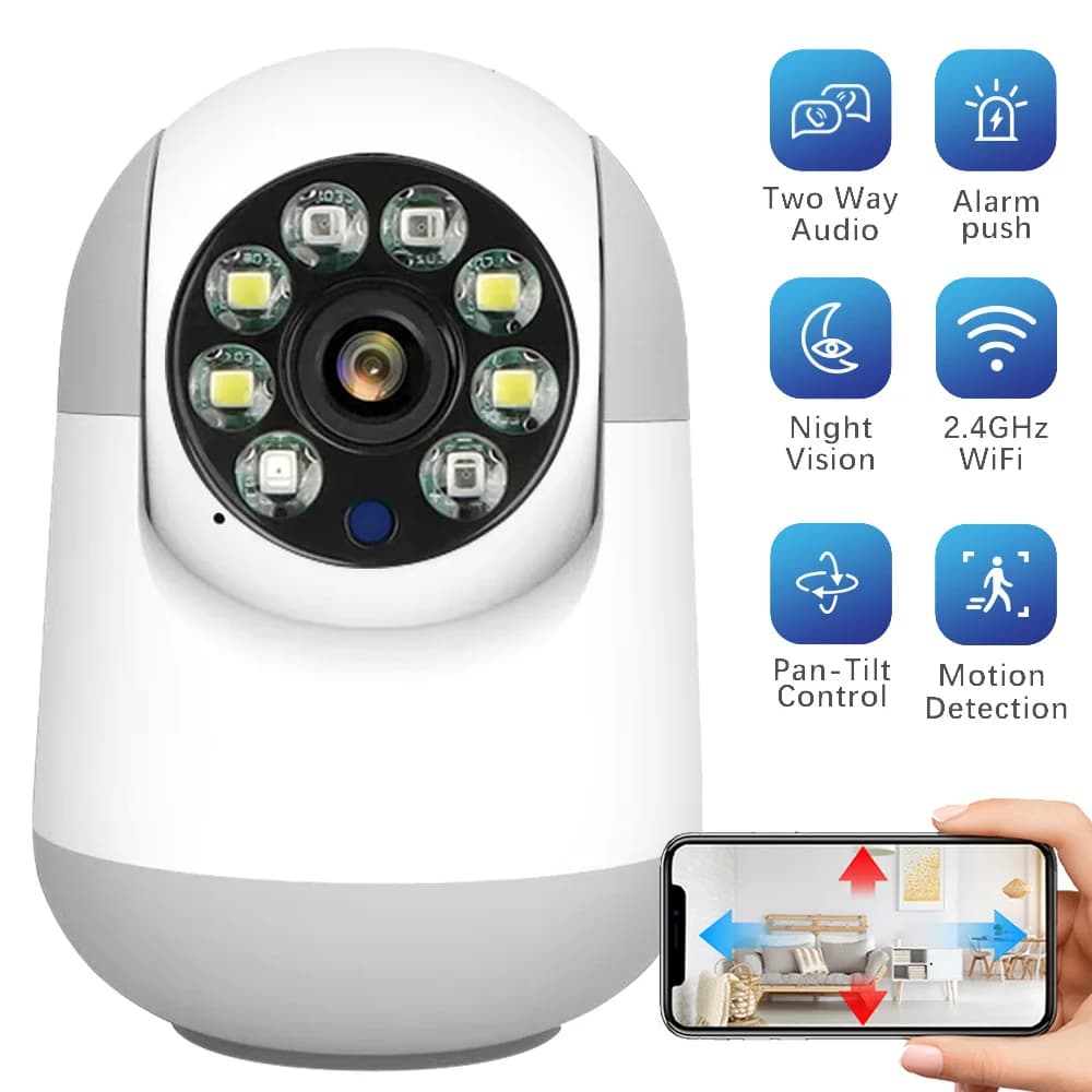 Telecamera IP WiFi 1070C per Casa Intelligente con Tracciamento Automatico del Movimento, Visione Notturna Completa 1620P, Audio e Video Wireless, Telecamera di Sicurezza per Bambini