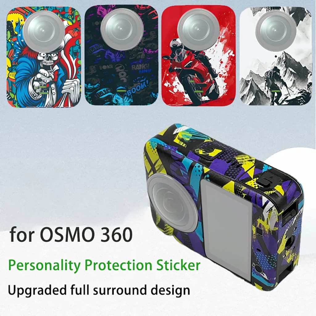 Cage frame bracket for Action Camera Osmo 360 / Silicone lens protection Glass lens wall decal for DJI Osmo360 camera lens