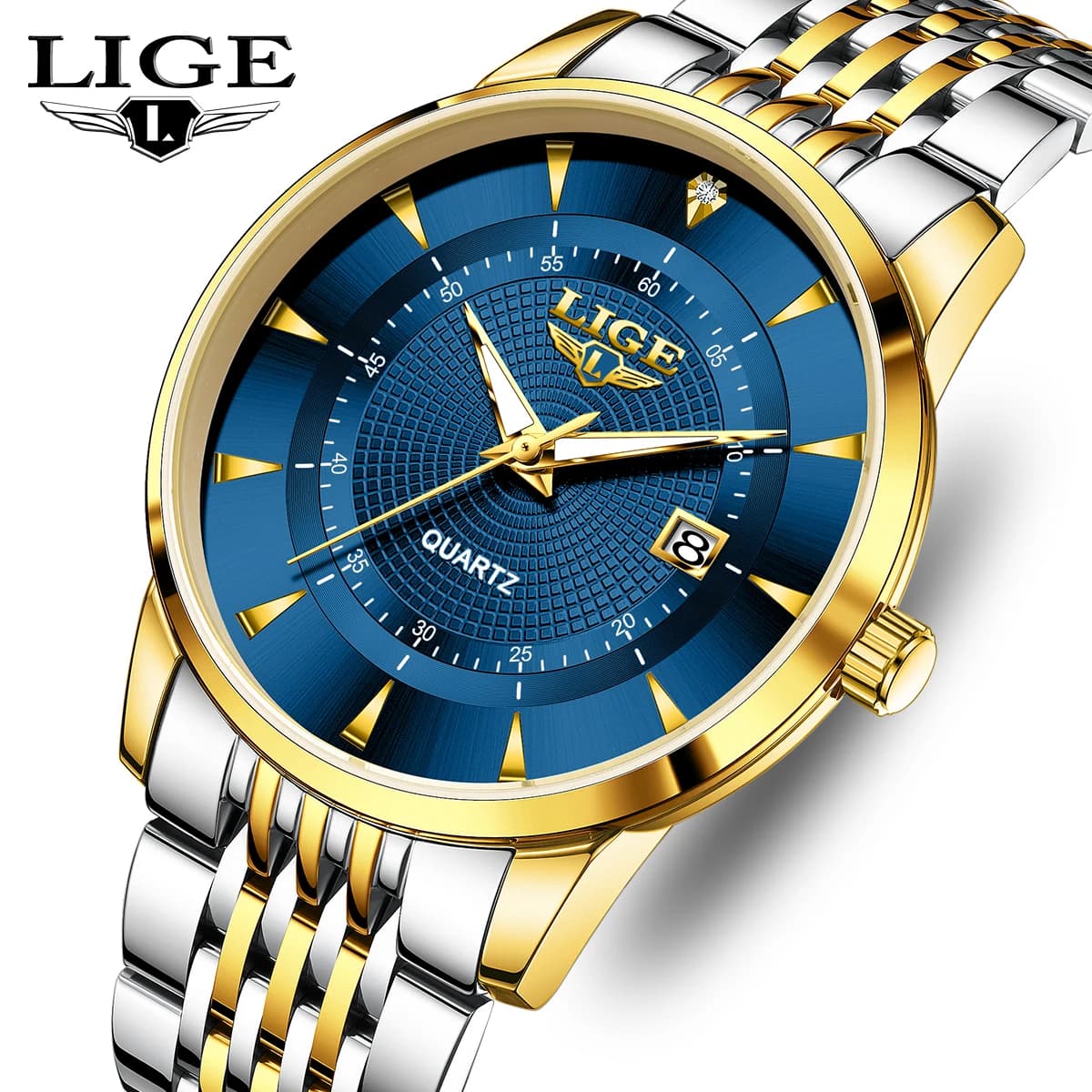 New LIGE Brand Luxury Watches For Men Stainless Steel Waterproof Date Clock Sport Quartz Watch Men Wristwatch Relogio Masculino