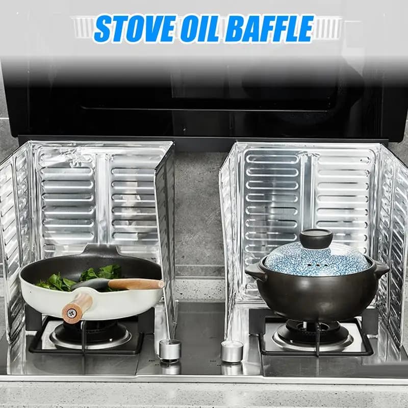 Aluminium folding kitchen gas cooker deflector plate Portable dish Anti-sprinkle sheet for oil gas stove