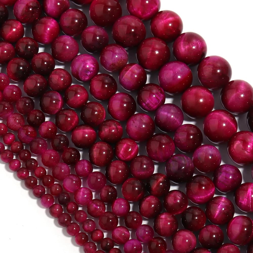 4 6 8 10 12mm Natural Stone Hot Pink Tiger Eye Beads Round Beads loose for jewelry making DIY bracelet Nacklace supplies