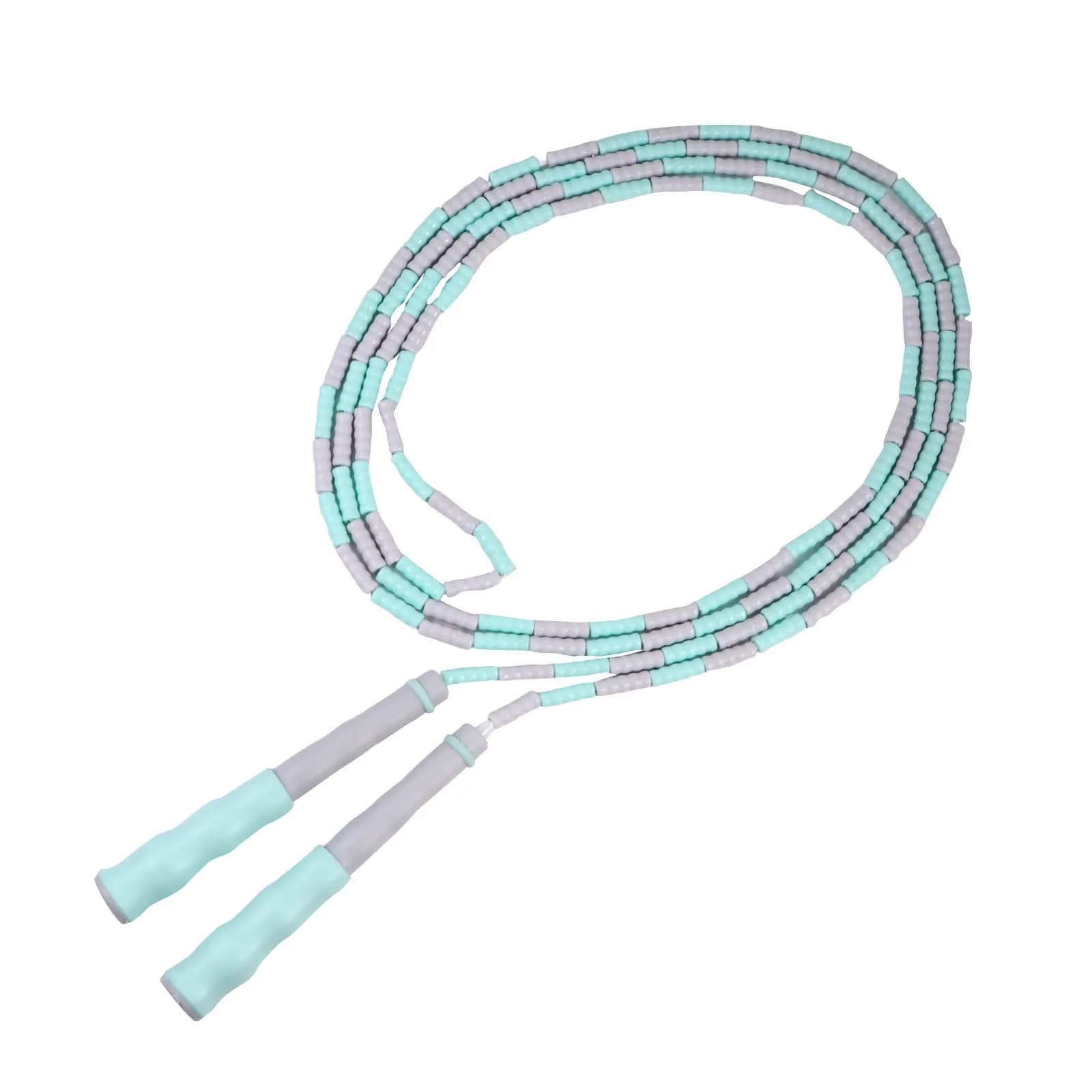 1Pcs Adjustable Beaded Skipping Rope Lightweight Ergonomic Handle Anti-Slip Jump Rope for Adults Kids Sports