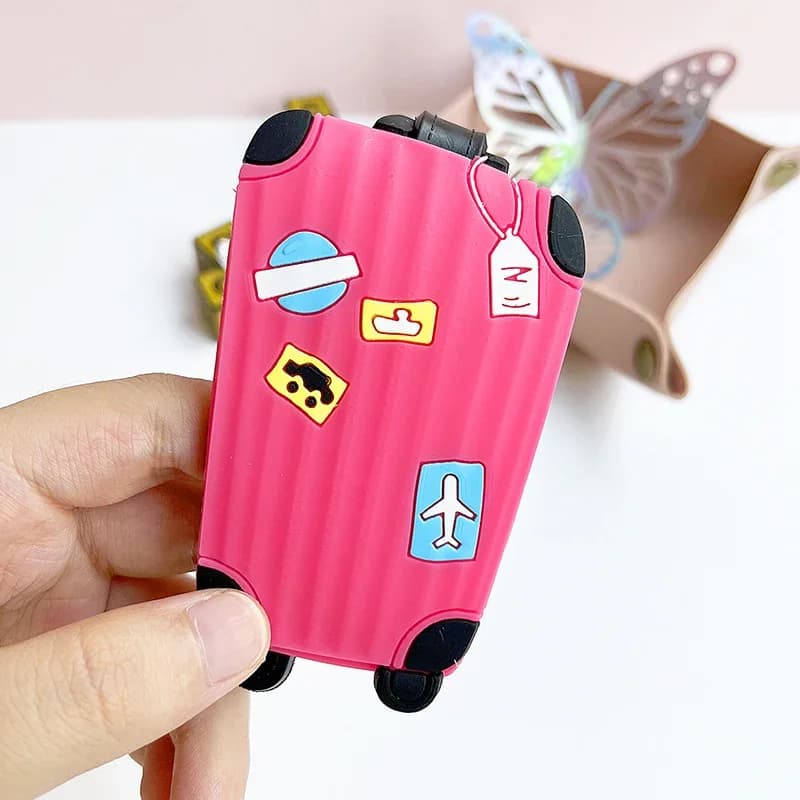 Accessori da viaggio Nome donna Etichette per bagagli Etichetta portatile carina Bagagli in silicone Etichette per valigie ID Addres Holder Bagagli