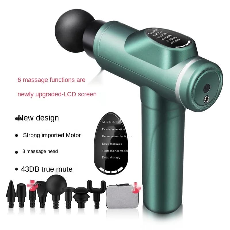 Liquid crystal fascia gun relaxes muscles massage gun USB charging massager massage stick