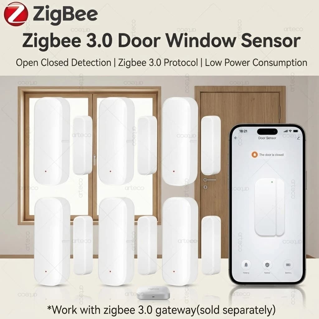 Zigbee Door Window Sensor Magnetic Contact Open Closed Detector Smart Home Alarm Security Works With TUYA Z2M Alexa Yandex Hub