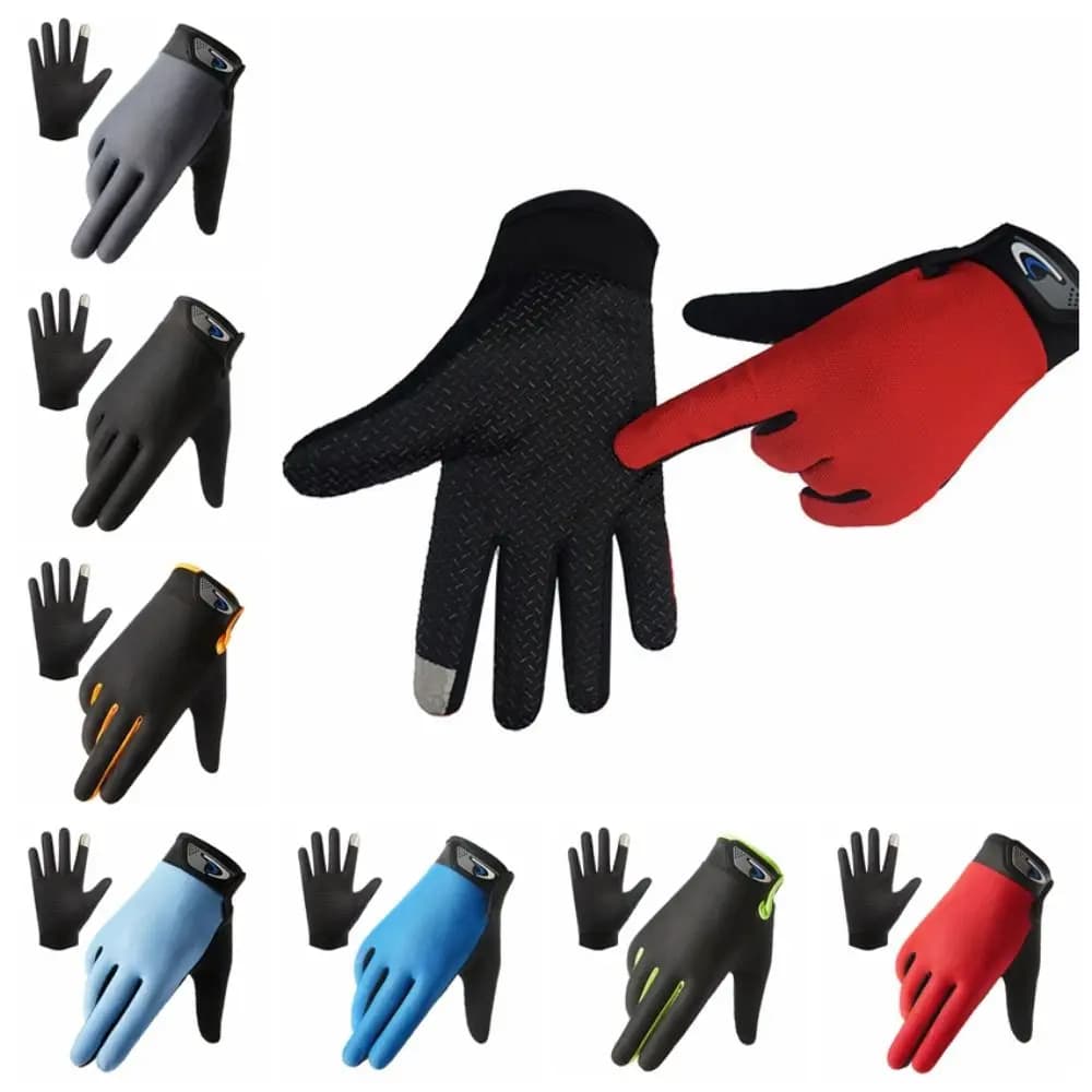 Cool Ciclism Gloves, Indoor, Touch Screen, Silicone Anti-slip, Ice Silk, for Fishing and Sport