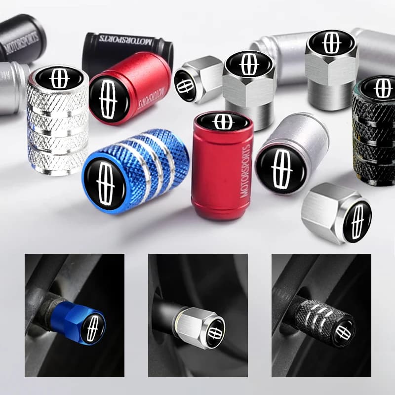 New 4 Pz Car Wheel Rubber Valve Air Mat Covers Accessories For Lincoln Navigator MKZ MKX Corsair Flyer Aviator Continental