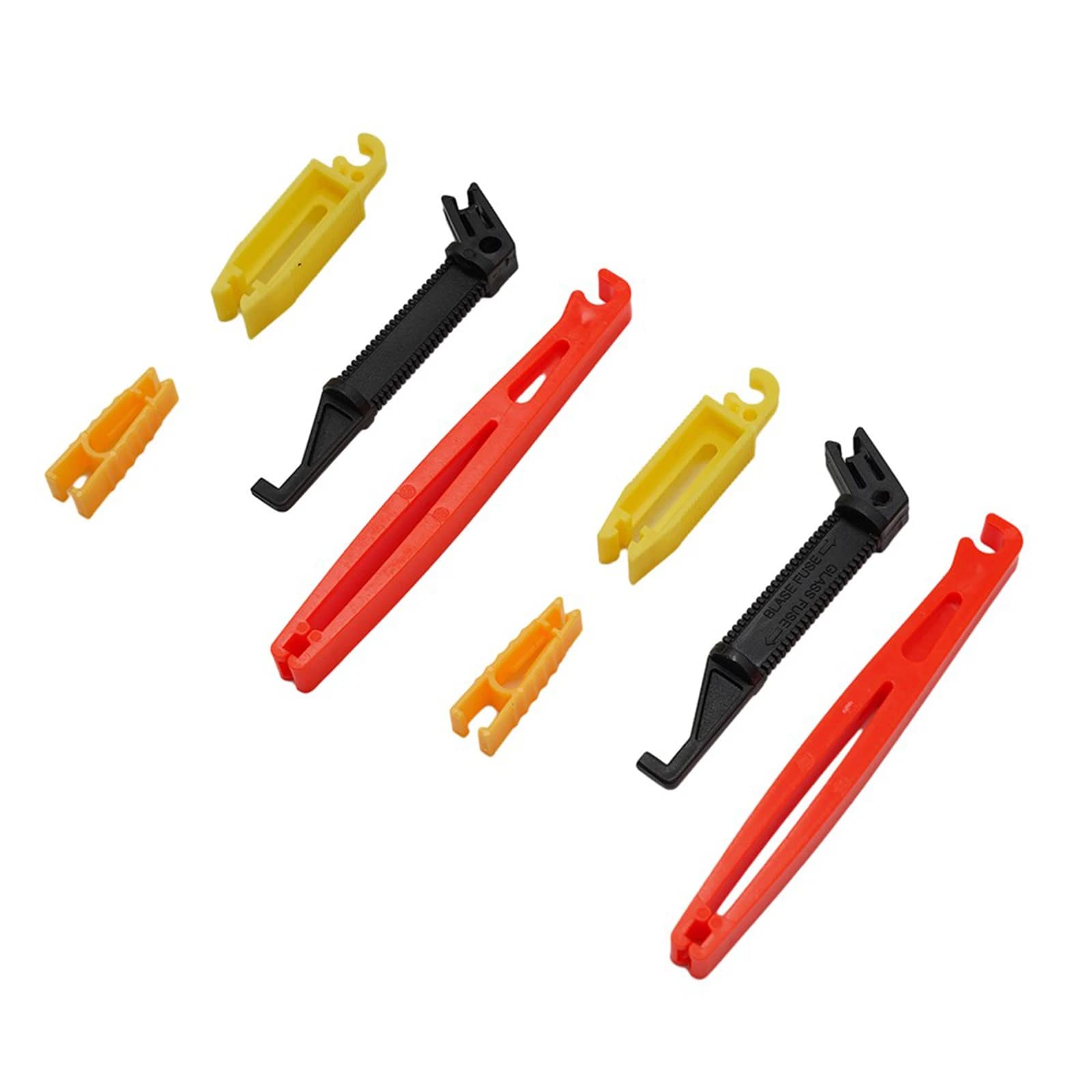 Strumento per estrattore di fusibili in plastica da 8 pezzi per set di clip per estrattore per rimozione fusibili a lama automobilistica compatibile con inserti piccoli portafusibili per auto
