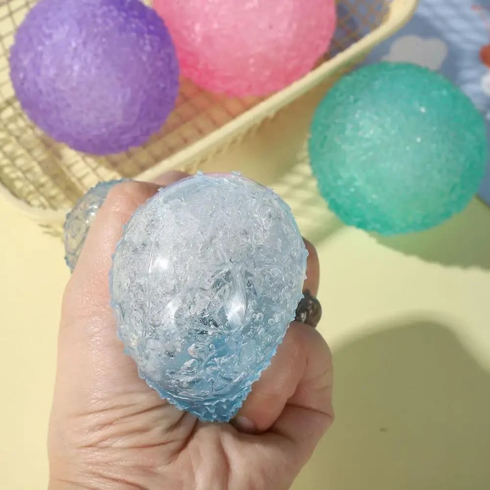 Giocattolo Antistress Trasparente a Forma di Sfera di Ghiaccio in Maltosio, Morbido e Lento Ritorno a Forma Originale, per Bambini e Adulti