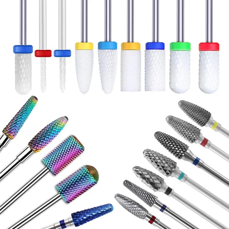 Punta da trapano per unghie in carburo di tungsteno ceramico Ruota punte per fresa per unghie Trapano elettrico per strumenti per manicure e pedicure
