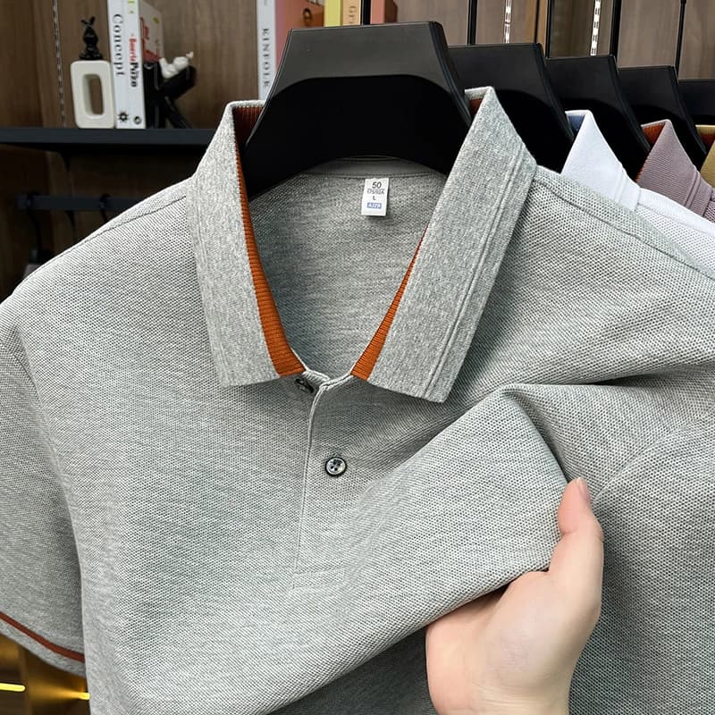 Polo da Uomo 100% Cotone Estivo Rinfrescante Leggero Traspirante a Maniche Corte per Business, Tempo Libero, Golf e Tennis