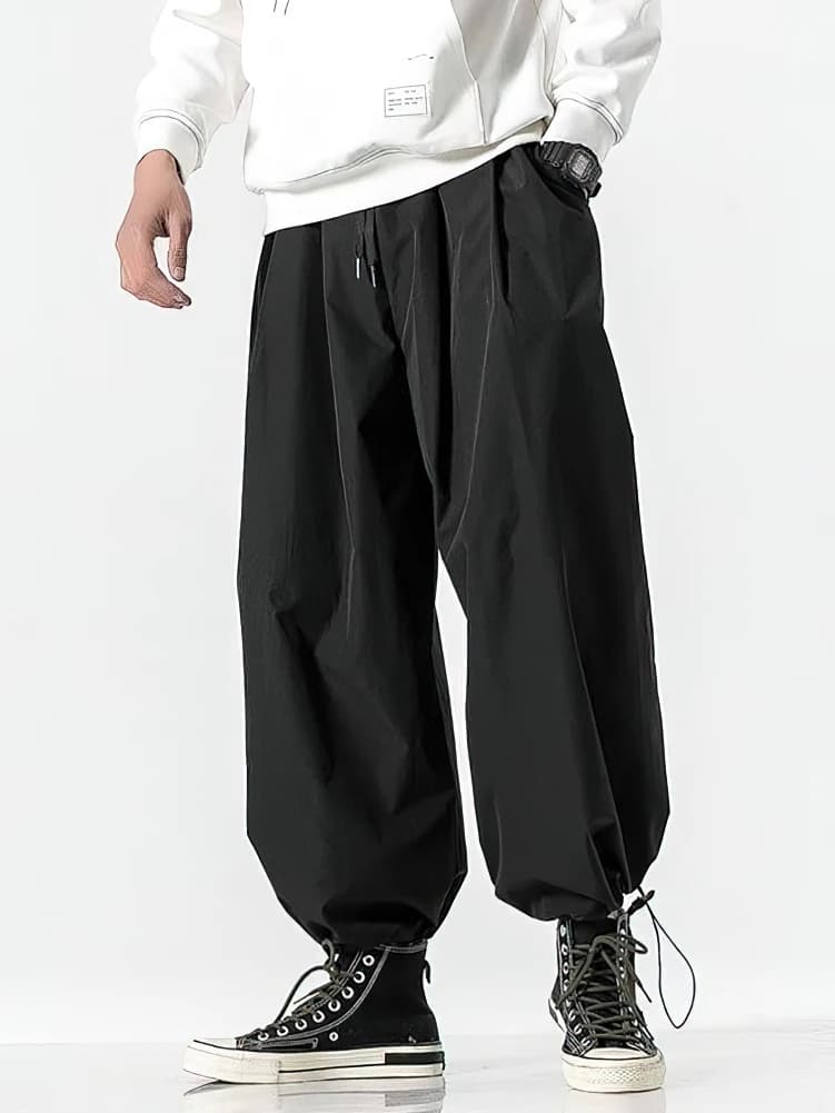 Pantaloni stile harem casual larghi a gamba larga da uomo Pantaloni sportivi oversize con coulisse giapponese Pantaloni sportivi da uomo in pile oversize