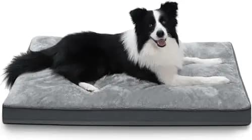 Cuccia per cani deluxe impermeabile con rivestimento lavabile e fondo antiscivolo – Grigio, 35" x 22"
