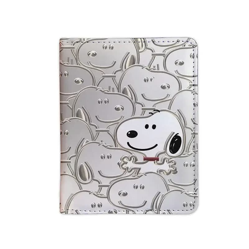 Porta Passaporto Snoopy Cartoon per Viaggi all'Estero, Custodia per Passaporto Donna Uomo, Essenziale da Viaggio, Semplice Portafoglio Passaporto in Pelle PU