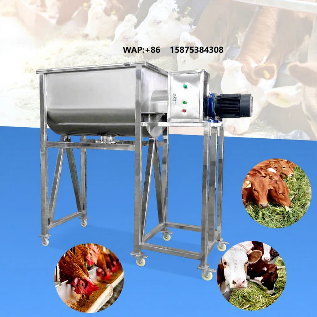HNOC China 500kg 100kg Capacity Fertiliser Screw Mix Machine Feed Mixer Ribbon Blender