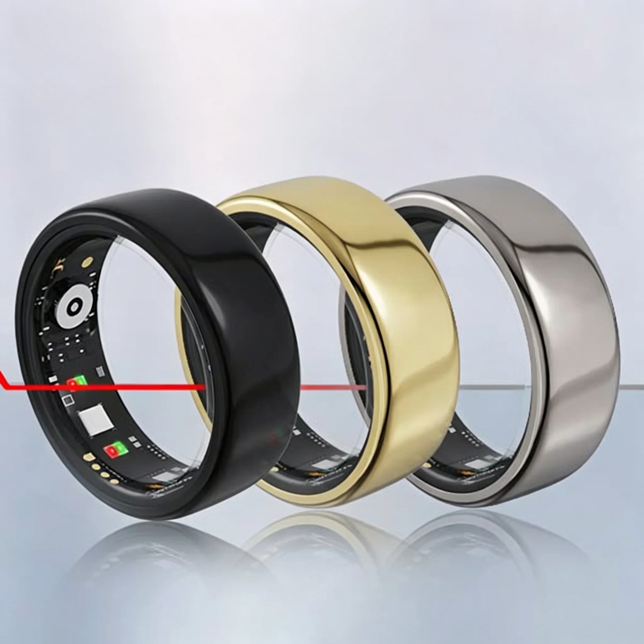 Anello Smart M09 per Uomo e Donna, Monitoraggio Frequenza Cardiaca, Pressione, Sonno, Contapassi, Impermeabile, in Acciaio Inox, per Android e iOS