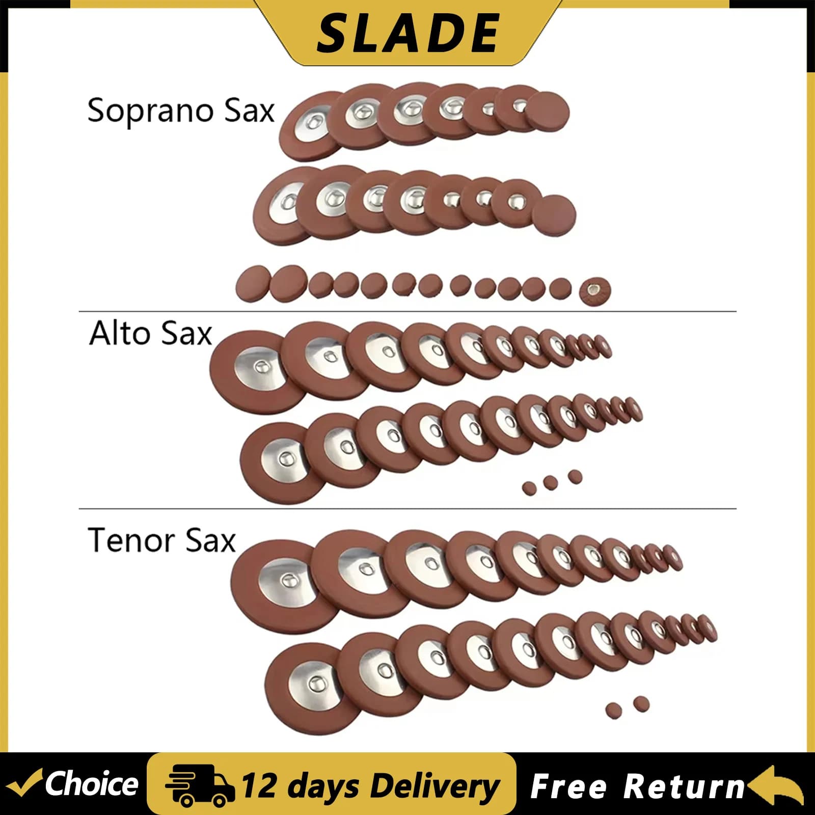 SLADE Saxophone Pads Alto/Tenor/Soprano Sax Button Leather Pads Woodwind Musical Instrument Saxofone Parts & Accessories