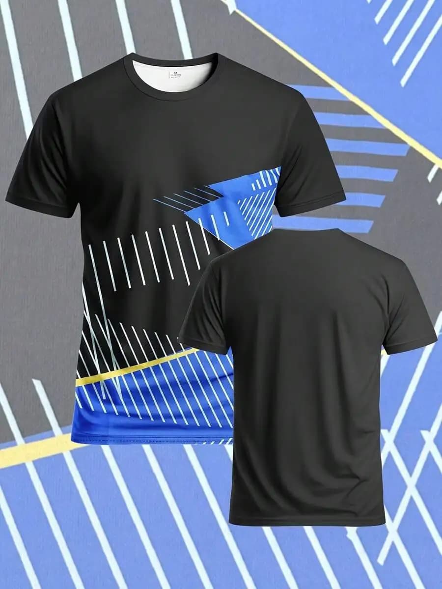 Men's Sports Football Shirt, Short Sleeve Sports T-Shirt, Breathable Casual Sportswear Top, Perfect For Training, Competition,