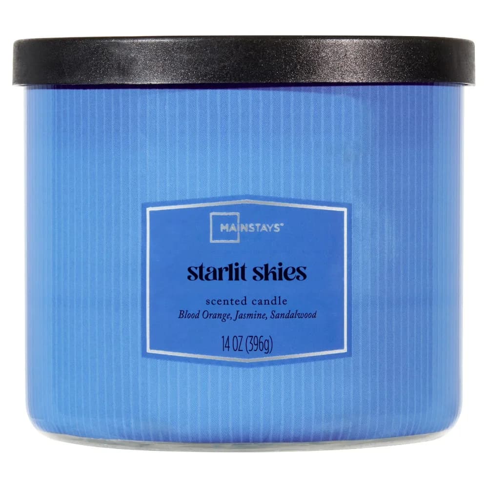 3 Wick Textured Wrapped Scented Candle Starlit Skies Fragrance 14 Ounces Home Decor Aromatherapy Gift