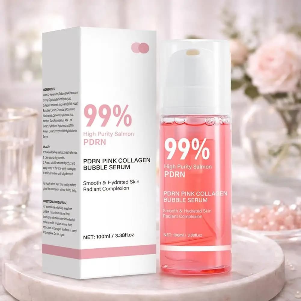 Siero Viso Schiumogeno al Collagene PDRN di Salmone 100ml, Essenza Idratante e Illuminante ad Alta Purezza per Lifting e Rassodamento