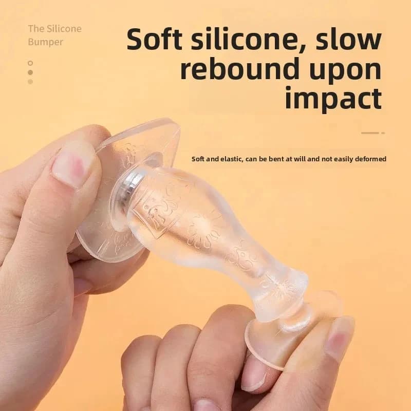 Fermaporta in Silicone Antiurto, Cuscinetto Silenzioso per Protezione Pareti, Senza Foratura, Ammortizzatore per Porte