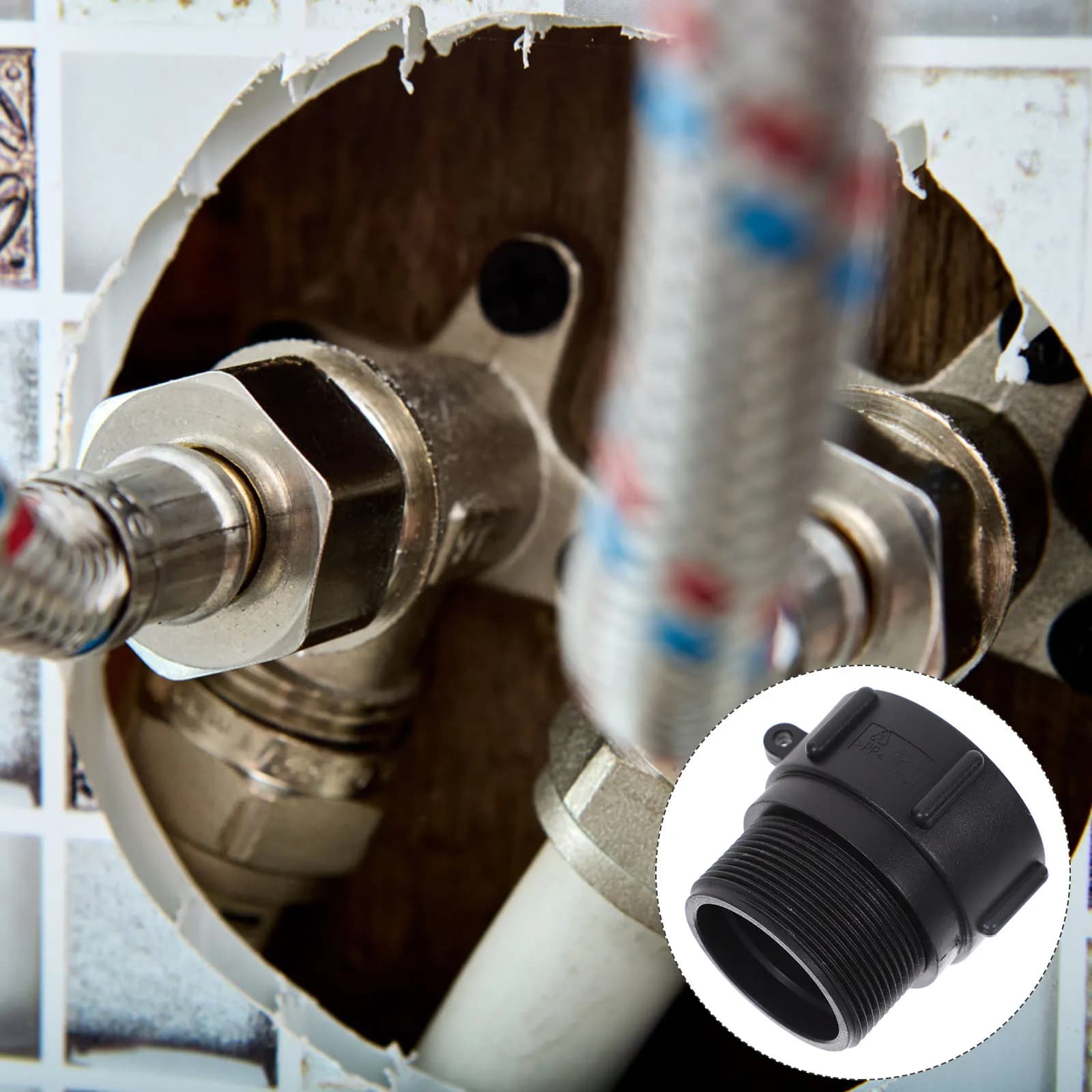 Adattatore per Serbatoio IBC S60x6 2 Pollici Maschio NPT, Connettore in Plastica per Uso Alimentare, Tubo dell'Acqua, Tubo da Giardino, Convertitore per Serbatoio IBC, Raccordo di Scarico