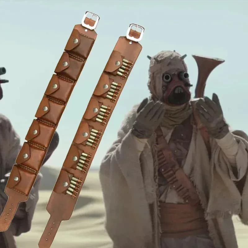 Sand People Costume Cosplay Munizioni tosse Cintura Bandoliera Cartuccia in pelle Custodia Uncharted 3 Raider Borsa da cavalleria Kit fascia per L gom