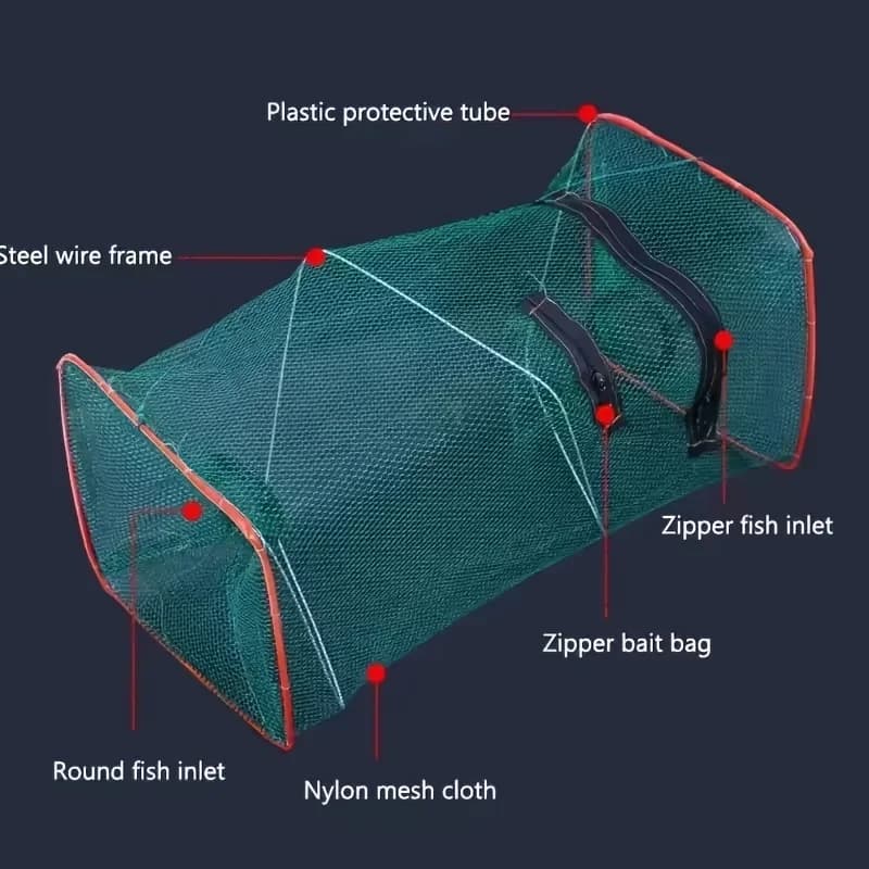 Set di 3 Reti Pieghevoli per Pescare Granchi, Gamberetti e Gamberetti di Fiume - Attrezzatura da Pesca Perfetta per Appassionati di Outdoor