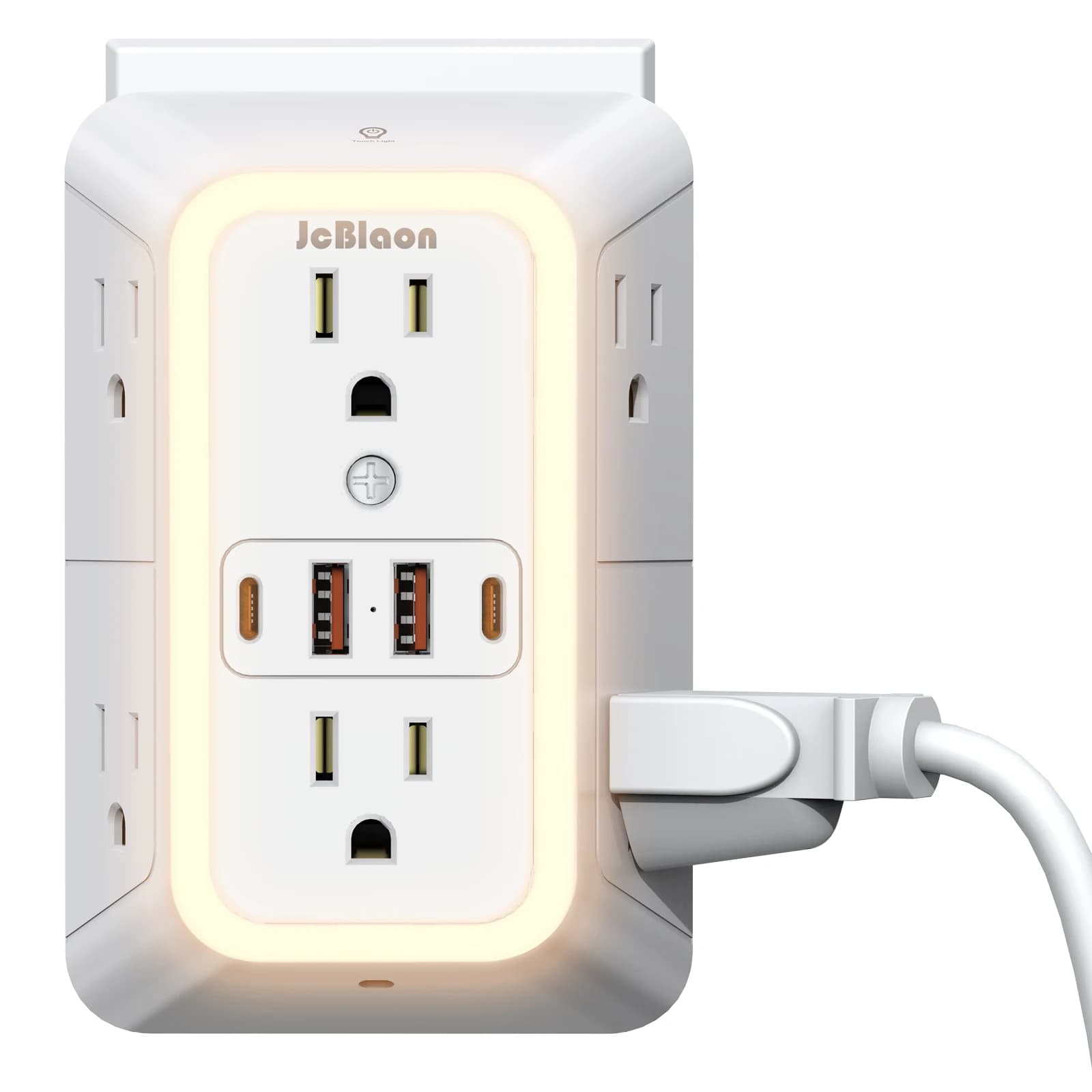 Presa multipresa da muro americana con senso della luce 6 prese CA 4 porte USB, presa universale ciabatta filtro di rete ricarica rapida