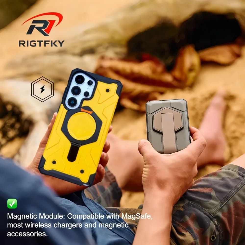 Custodia Protettiva Antiurto Rinforzata con Cavalletto Magnetico per Samsung S26 Ultra S25 S24 S23 Plus S26ULTRA