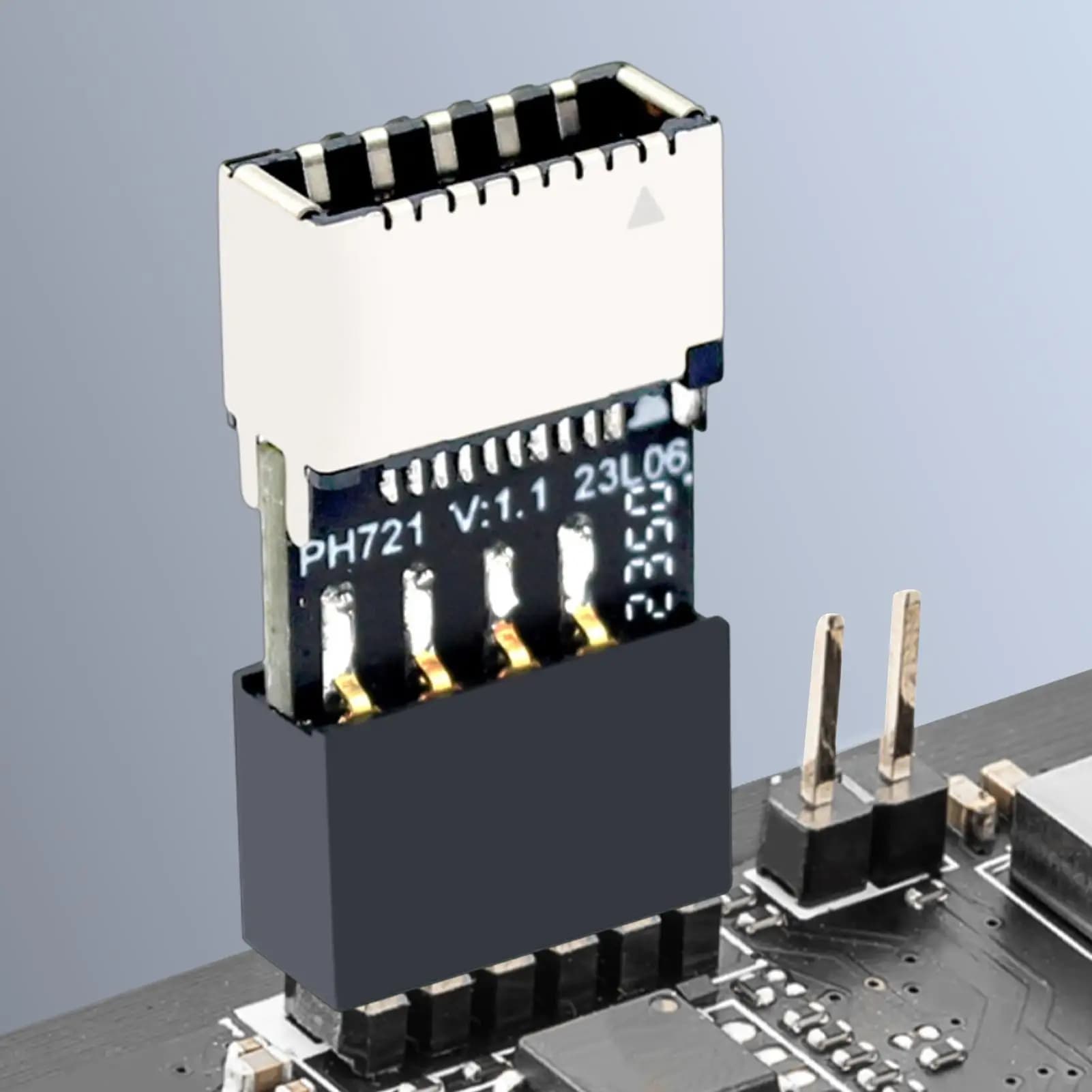 Scheda madre USB 2.0 Adattatore da 9 pin a TYPE-E femmina Plug & Play Presa TYPE-C Scheda di estensione USB 2.0 a 9 pin per Mac OS/Windows Linux
