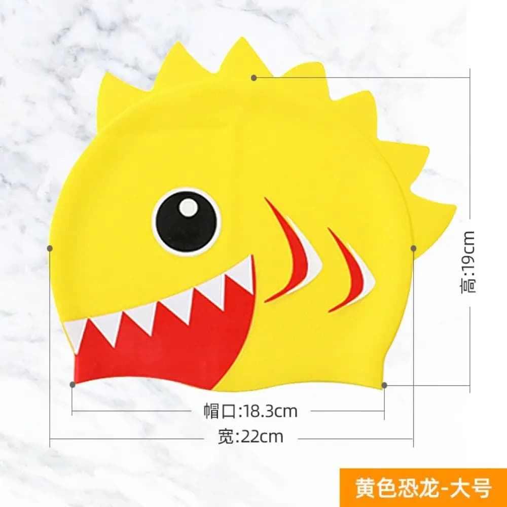 Shark Pattern Protect Ears Cartoon Pattern For Diving Children Swimming Cap Swimming Cap Swim Pool Hat Swimming Hat Elastic Hat