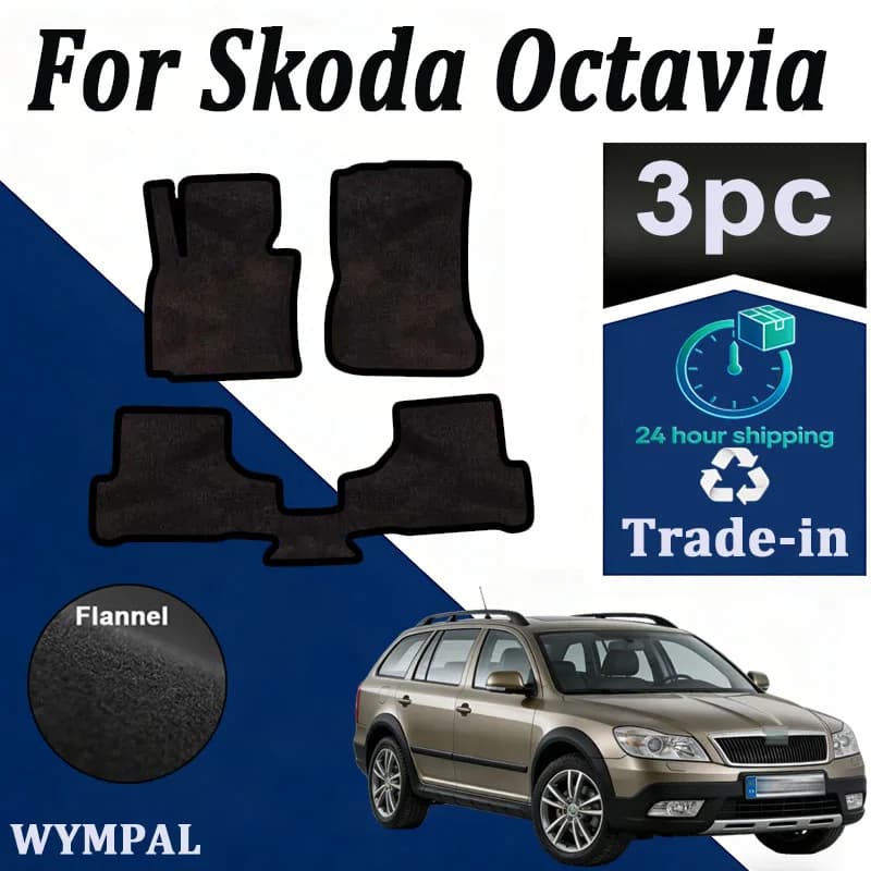 Tappetini in Nylon Scamosciato per Skoda Octavia 2 Mk2 1Z Scout Laura 2005~2012, Copri Tappeti Auto, Adesivi per Tappetini
