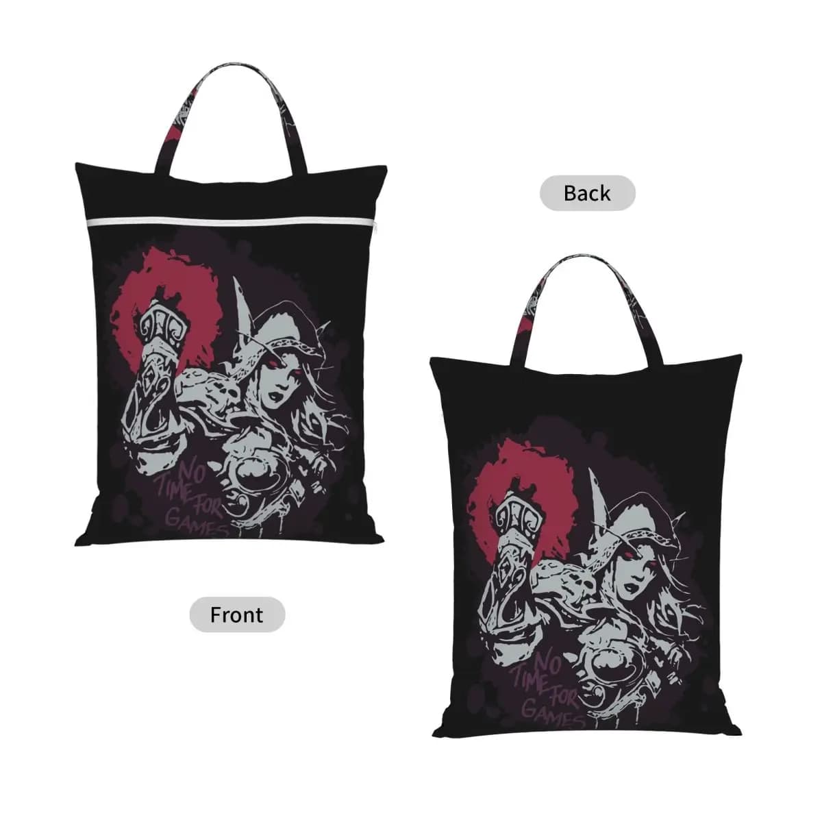 Sylvanas Has No Time For Games Classic Travel Laundry Bag Waterproof Reusable Dirty Clothes Pouch Yoga Camping Washing Basket