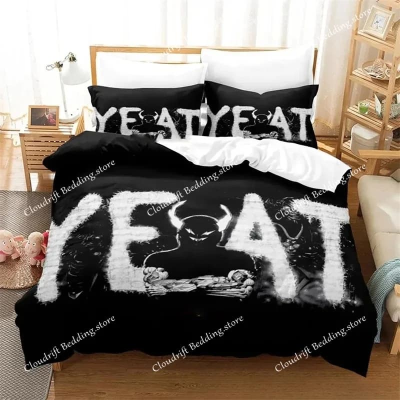 New 3D Print Hip Hop Singer Yeat Bedding Set Boys Girls Twin Queen King Size Duvet Cover Pillowcase Bed Boys Adult Bed Linen Set