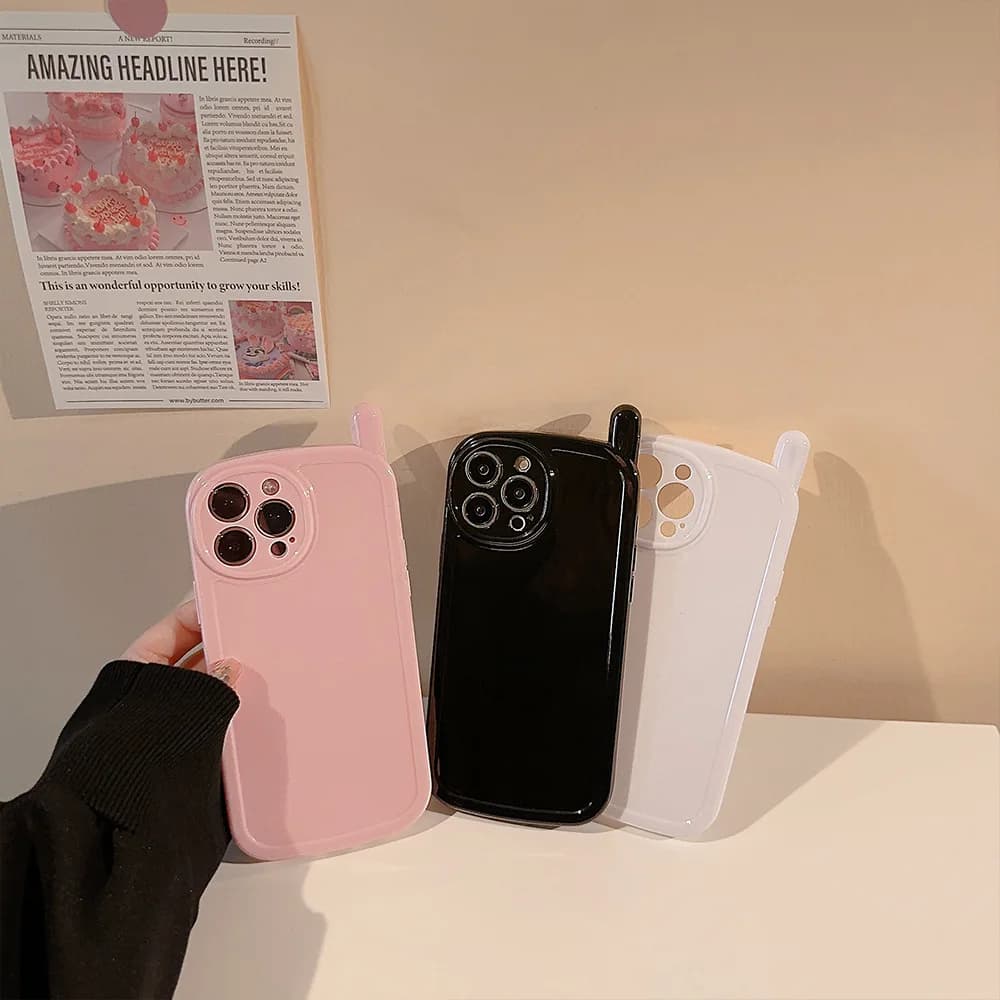 Soft phone case with Korean solid color antenna design for iPhone 17 16 15 14 13 12 11 Pro Max XS X XR 7 8 Plus Shock Cover