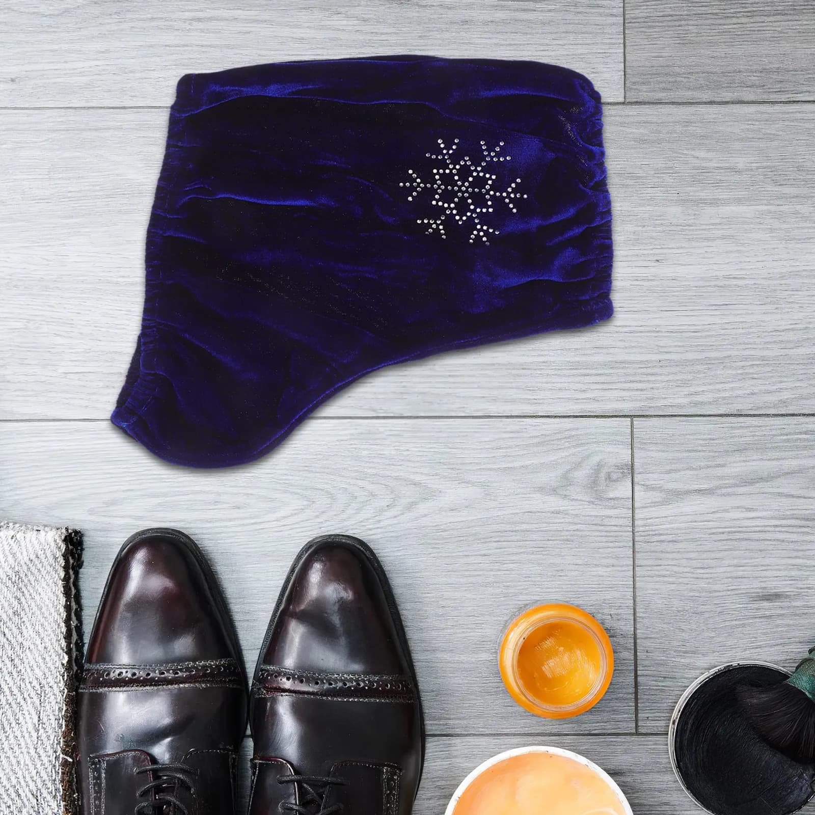 1 Paio di Copriscarpe per Pattinaggio Artistico Blu con Strass, Design Elegante, Protezioni per Pattini da Ghiaccio per Scarpe di Taglia Media, Allenamento e Competizione