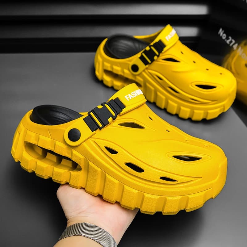 Sandali da Spiaggia per Coppie, Stile Sportivo Mecha, Suola Spessa Morbida ed Elastica, Antiscivolo e Traspirante, Design a Doppio Uso, Modello Uomo
